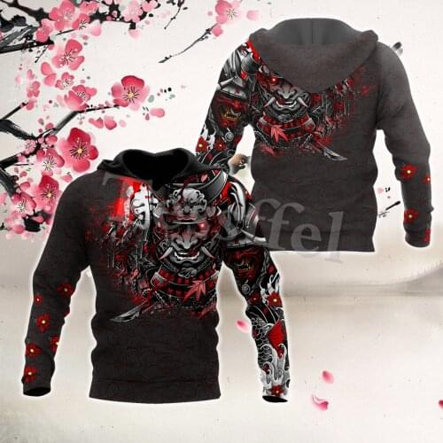 Tessffel Japan Samurai Tattoo 3D Printed New Mens Sweatshirt Harajuku Zipper Hoodie Casual Unisex Jacket Pullover Style-35