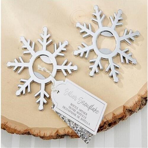 New arrival wedding favor and gifts for guests metal Snowflake beer bottle opener 20pcs