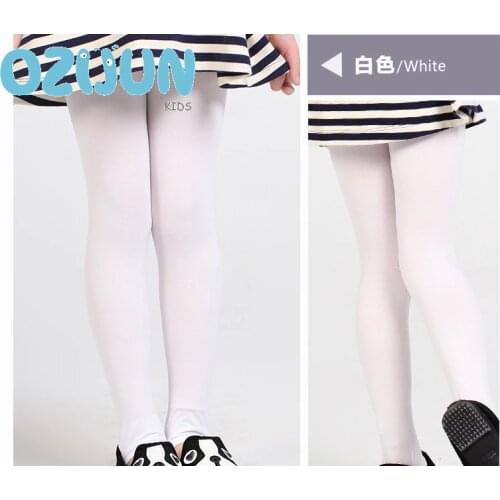Solid color children baby girl 40D velvet ballet dance stockings white color footless tight stockings in opaque summer