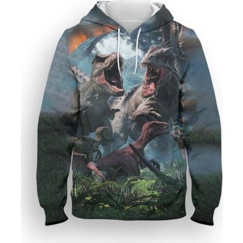 Tracksuit Men Cartoon Anime Dinosaur 3D Print Children Hoodie Spring Autumn Streetweat Oversized Womens Sweatshirts