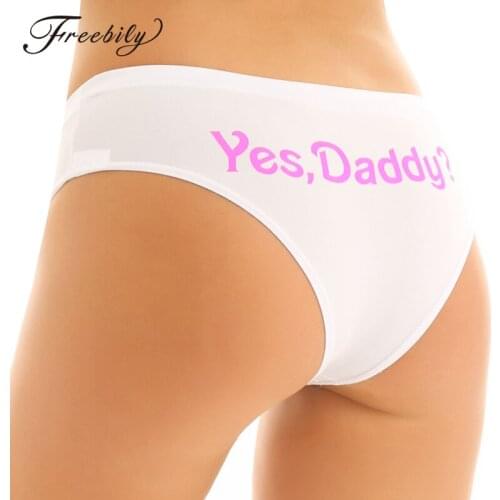 Women Funny Lingerie G-string Briefs Underwear Panties Yes Daddy Letter Printed Thongs Knickers tangas underwear women pantie