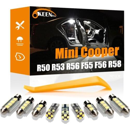 OKEEN For Mini Cooper R50 R53 R56 F55 F56 R58 F57 R57 R52 Clubman F54 R55 Roadster R59 F60 R60 LED Car Bulbs Interior Light Kit