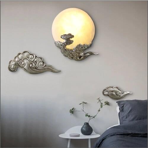Loft Vintage Wall Lamp Bwdroom Retro Moon Resin Arandela Living Room Beside Wall Sconces Creative Cloud LED Light Fixtures