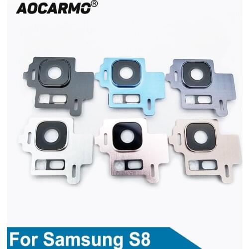 Aocarmo Rear Back Camera Lens Glass Ring Cover With Frame Adhesive For Samsung Galaxy S8 SM-G9500 5.8" Replacement