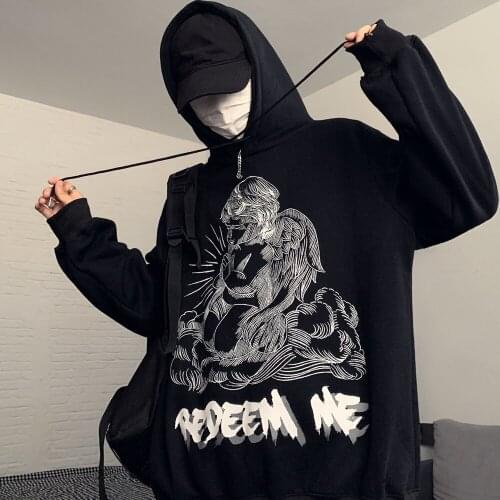 Sweatshirt autumn and winter Harajuku style cartoon loose graffiti print hoodie long-sleeved hooded women