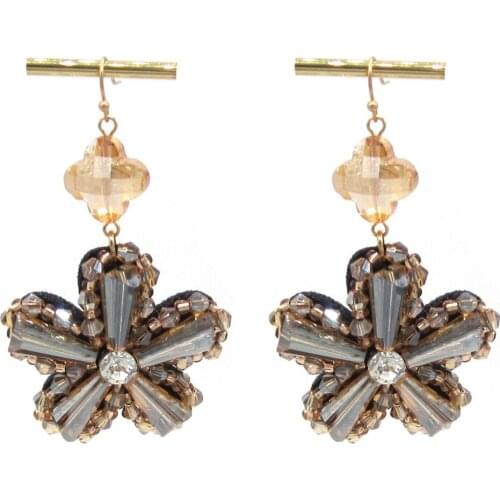 Zouchunfu Orecchini Four Leaf Clover Crystal Pendant Long Earrings For Women Fashion Drop Handmade Earrings Dangle Jewelry