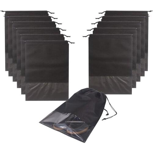 ICON 12PCS Travel Shoe Bags Waterproof Non-Woven storage With Rope For Men and Women shoes pouch Packing Organizers, X-Large