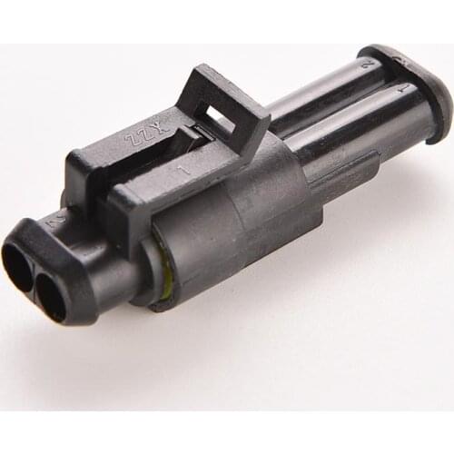 1 set 2 Pin Way Sealed Electrical Wire Waterproof Black Auto Connector Plug Car Part Set