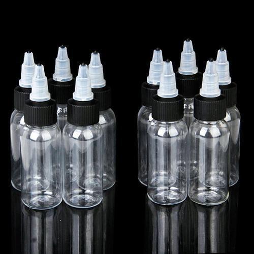 10 Pcs 30ml Empty Bottles Tattoo Ink Pigment Body Art Drawing Making Tool Set