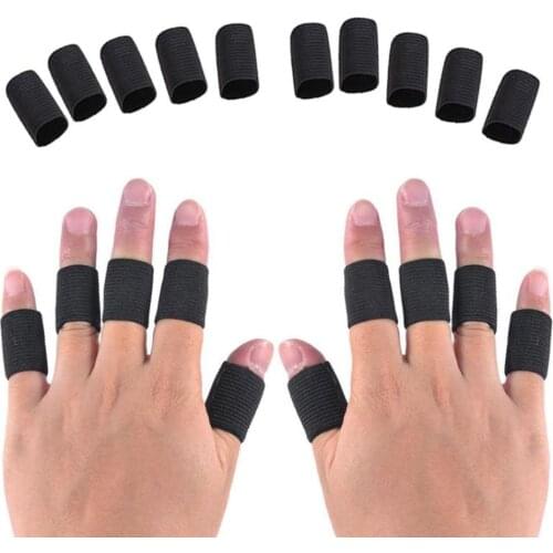 10pcs Stretchy Sports Finger Sleeves Arthritis Support Finger Wrap Guard Outdoor Basketball Beach Volleyball Finger Protection