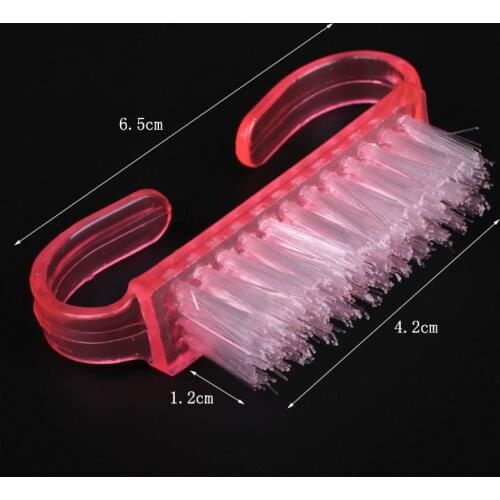 10Pcs Pink Cleaning Dust Brush Soft Remove Powder Cleaning Brush With Handle Pedicure Nail Art Care Tool Plastic Brushes set