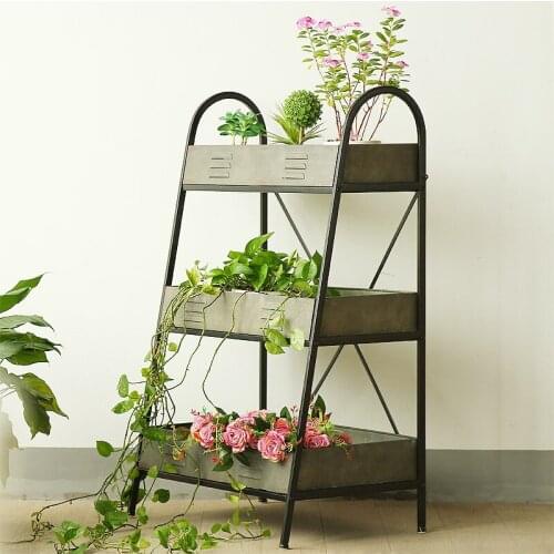 Do the Old Vintage American country high-grade iron 3 layer flower garden balcony garden shelf shelf shipping