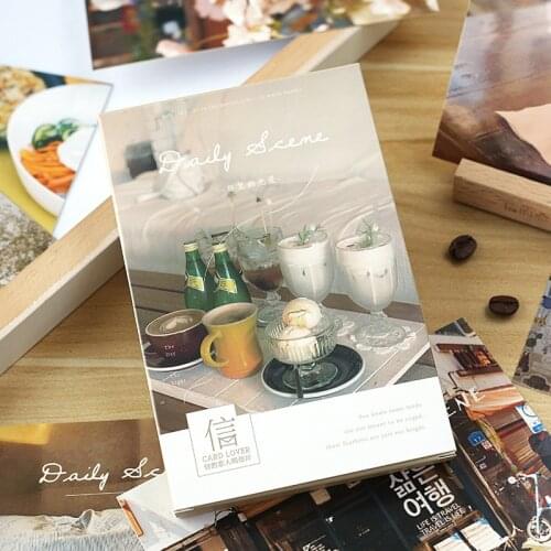 30 Pcs/Set Daily Scene Postcard Aesthetic Scenery Art Greeting Cards Photo Wall Decoration Card Gift Message Card