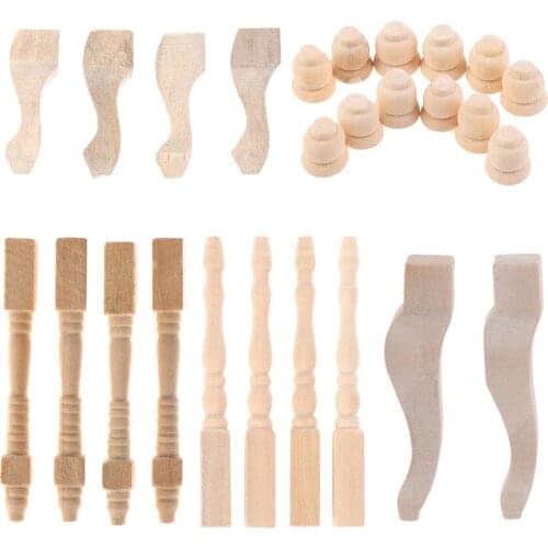 4/10/12pcs Cabinets Tea Table Legs Sofa Legs 1:12 DIY Doll House Mini Furniture Parts Handmade Accessories
