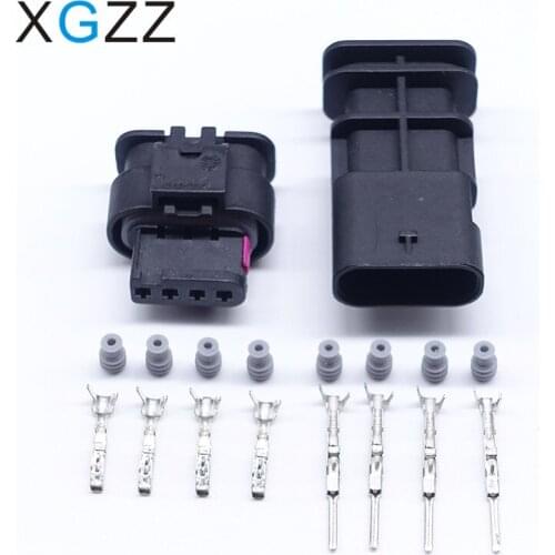 5 Sets 1-1718656-1 1718657-1 Tyco AMP TE AMP 4 Pin Female Male 1718657-1 Waterproof Auto Cable Connector For Benz Hirschmann