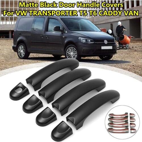7/8 PCS Matte Black Car Door Handle Cover Trim Set Car Accessories For VW T5 T6 TRANSPORTER 2003-2015 CADDY VAN 2004-2015