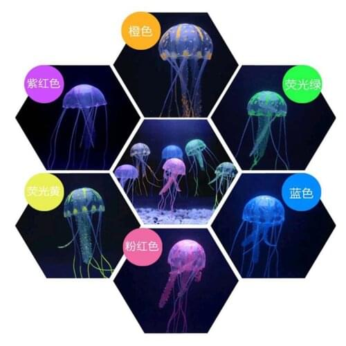 Aquarium Colorful Artificial Luminous Effect Jellyfish Fish Tank Decoration Mini Submarine Decoration Decoration Pet Supplies