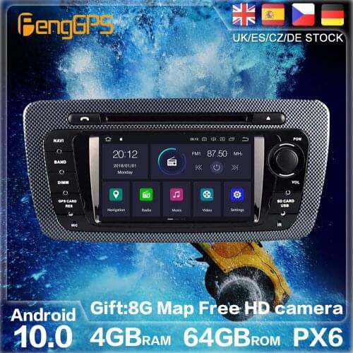 Android 10.0 64G PX6 For SEAT IBIZA 2009 2010 2011 2012 GPS Navigation Auto Radio Stereo Car DVD Multimedia Player HeadUnit 2DIN
