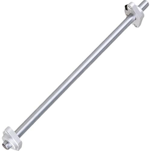 Silver 12mm L300mm Cylinder Linear Shaft Optical Axis with Rod Guide Rail Support for Industrial Set of 3