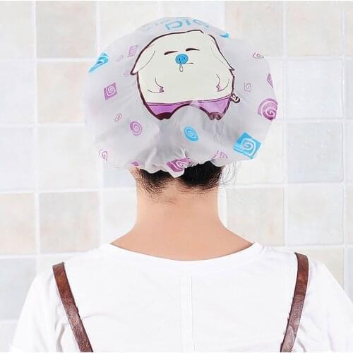 Children Cartoon Waterproof Shower Caps Bathing Caps Elastic Shower Cap Hair Salon Bathroom Products Bath Caps