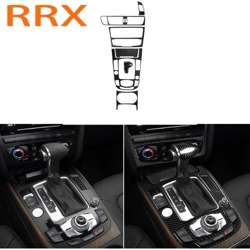 For Audi A4 A4L S4 B8 A5 S5 Q5 SQ5 8R Interior Accessories Carbon Fiber Car Center Control Gear Shift Panel Decorative Sticker
