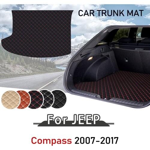 For Jeep Compass 2007-2017 Trunk Floor Mat Cargo Dirt Resistant Car Mat Trunk Dust proof car boot pad Leather Car Boot Pad