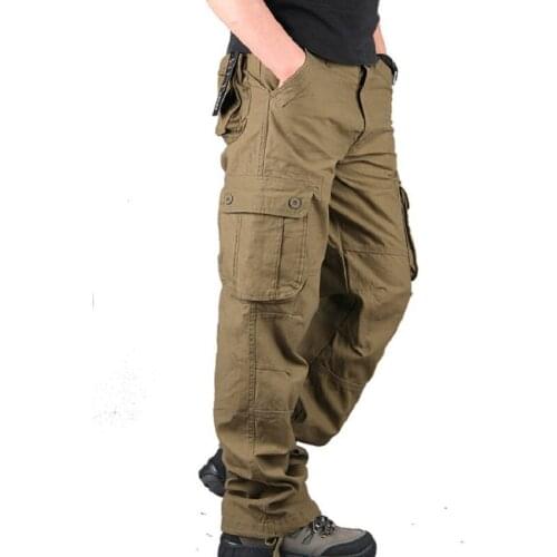 Men Outerwear Army Straight Slacks Long Trousers Men Clothes Mens Cargo Pants Casual Multi Pockets Military Tactical Pants