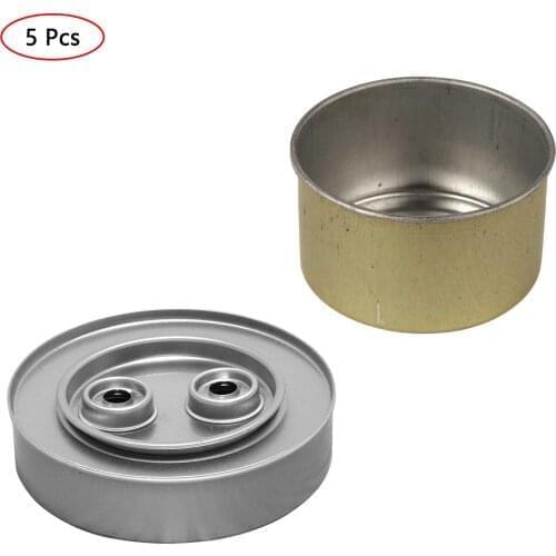 5Pcs Chafing Dish Accessories Tinplate Fondue Fuel Box Tins with Fire Extinguishing Lid Reusable Cartridges Cans Oils Burner Kit