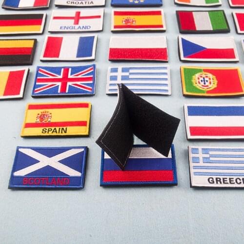 Country Flag patch Stripes Embroidered Russia Turkey France EU Netherlands Flag Tactical Military Patches Army Applique Badge