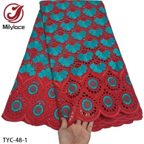 Nigerian Lace Fabric High Quality Lace Swiss Voile Lace Fabric Embroidered African Dry Lace for Wedding TYC-48