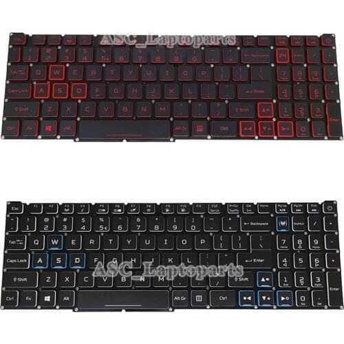New US English QWERTY Keyboard for Acer Nitro AN515-54 AN515-43 AN517-51 AN715-51 Laptop Keyboard BACKLIT without Frame