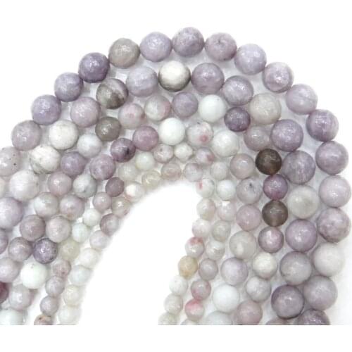 Wholesale Natural Stone Faceted Round Violet Lilac Jaspers Beads 6/8/10 MM Pick Size For Jewelry Making Diy Bracelet Necklace