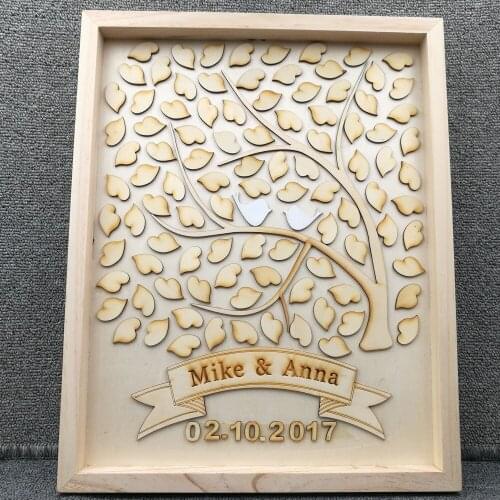Customize Love Tree Personalized Guest Books Opening Ceremony Book alternative hanging heart Wedding guest book Favors And Gifts