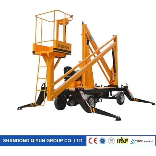 Qiyun Driveable Electric Diesel Self Propelled Boom Lift used for maintenance of lifting equipment