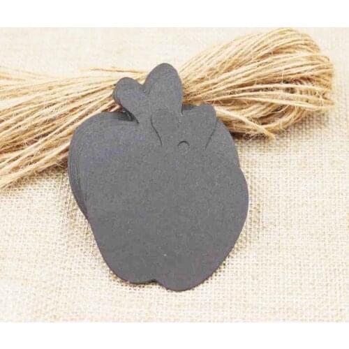 Mutli color apple shape cute blank paper tag wedding gift tags 500pcs+500 hemp rope string per lot custom cost extra