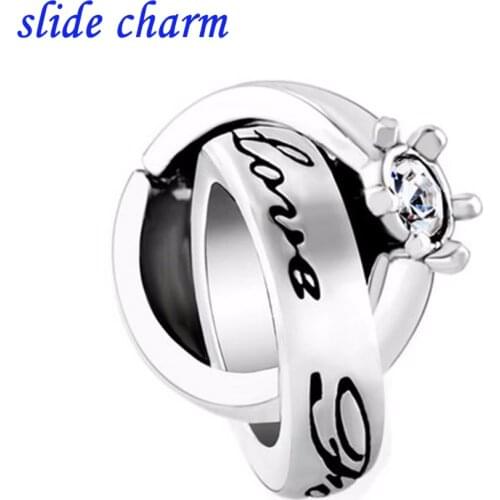 Slide Charm Rings With Crystals