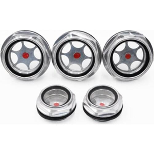 5PCS Air compressor oil sight glass oil window oil mirror round glass aluminum oil standard gear box aluminum shell sight glass