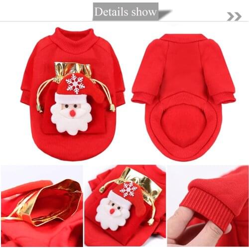 Pet Christmas Gift Cats Sweater Santa Claus Dress Small Dog Cat Xmas New Year Dogs Jumpsuits Winter Dog Sweaters Poodle Outfits