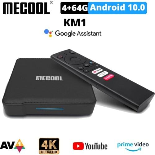 Mecool KM1 ATV Google Certified Android 10.0 TV Box Amlogic S905X3 Smart Android tv Prime Video 4K Dual Wifi 2T2R Set Top Boxs