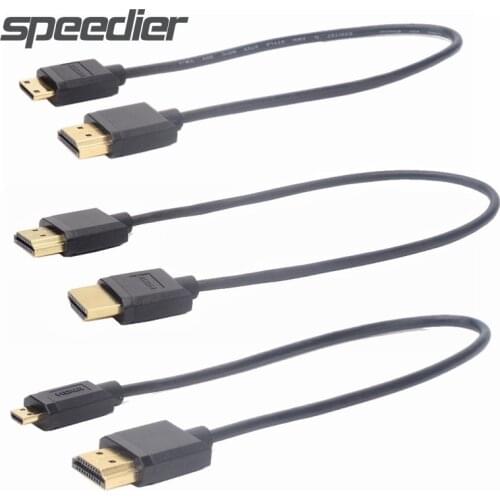 HDMI-compatible TO HDMI Male MINI HDMI Micro HDMI Male HDMI2.0 4K HD 3.0MM Super soft fine cable Ultra Slim 0.3M 0.6M 1M