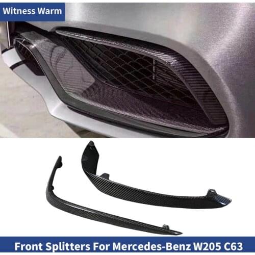 Front bumper grille Wind Knife for Mercedes Benz C Class W205 C63 AMG Air Knife Carbon Fiber Side Fender Air Vents Kit Trim Fend