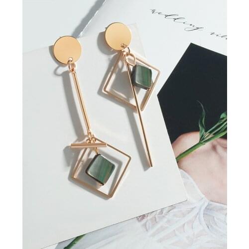 X&P New Fashion Round Drop Korean Heart Earrings Geometric Long Asymmetry Rhinestone Love Earring For Women Wedding 2020 Jewelry