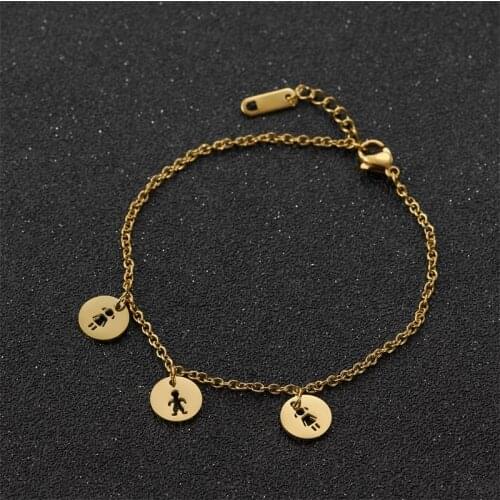 Mothers Day bracelets Daughter Son bracelet For Women Stainless Steel Charm Love Heart Chain pulseras mujer femme Jewelry