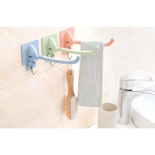 1PC Multipurpose Suction Hooks Hanging Seamless Sticker Wall Door Clothes Hanger Kitchen Bathroom Towel Storage Rack OK 0816