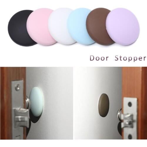 1 PC New Self Adhesive Rubber Round Door Crash Pad Wall Protector Door Handle Bumper Guard Stopper Home Back Wall Protector