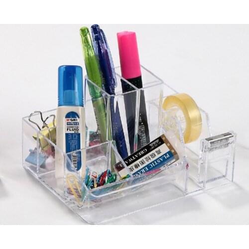 2019 new style Transparent Office pen container pen holder Storage box Stationery office organizer School supplies escritorio