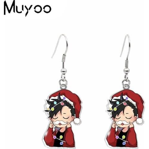 2021 New Acrylic Dangles Haikyuu Anime Volleyball Boys Cartoon Characters Christmas Epoxy Fish Hook Earrings