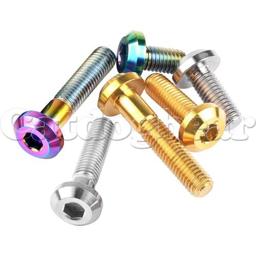 Catdogbear 4/6Pcs Grade5 M8 Titanium Bolts for Motorcycle Disc Brake Hex Socket Ti Fasteners Modification Screws