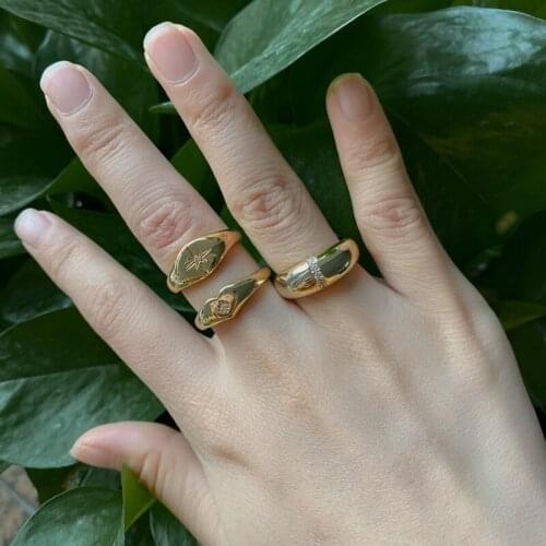 5Pcs/Lot 2020 Fashion New Trend Gold Filled Brass Adjustable Rings