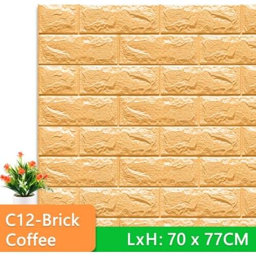 70 77CM Anti-collision Self-adhesive 3D Waterproof Wall Sticker XPE foam Brick pattern Antifouling Beautify decoration